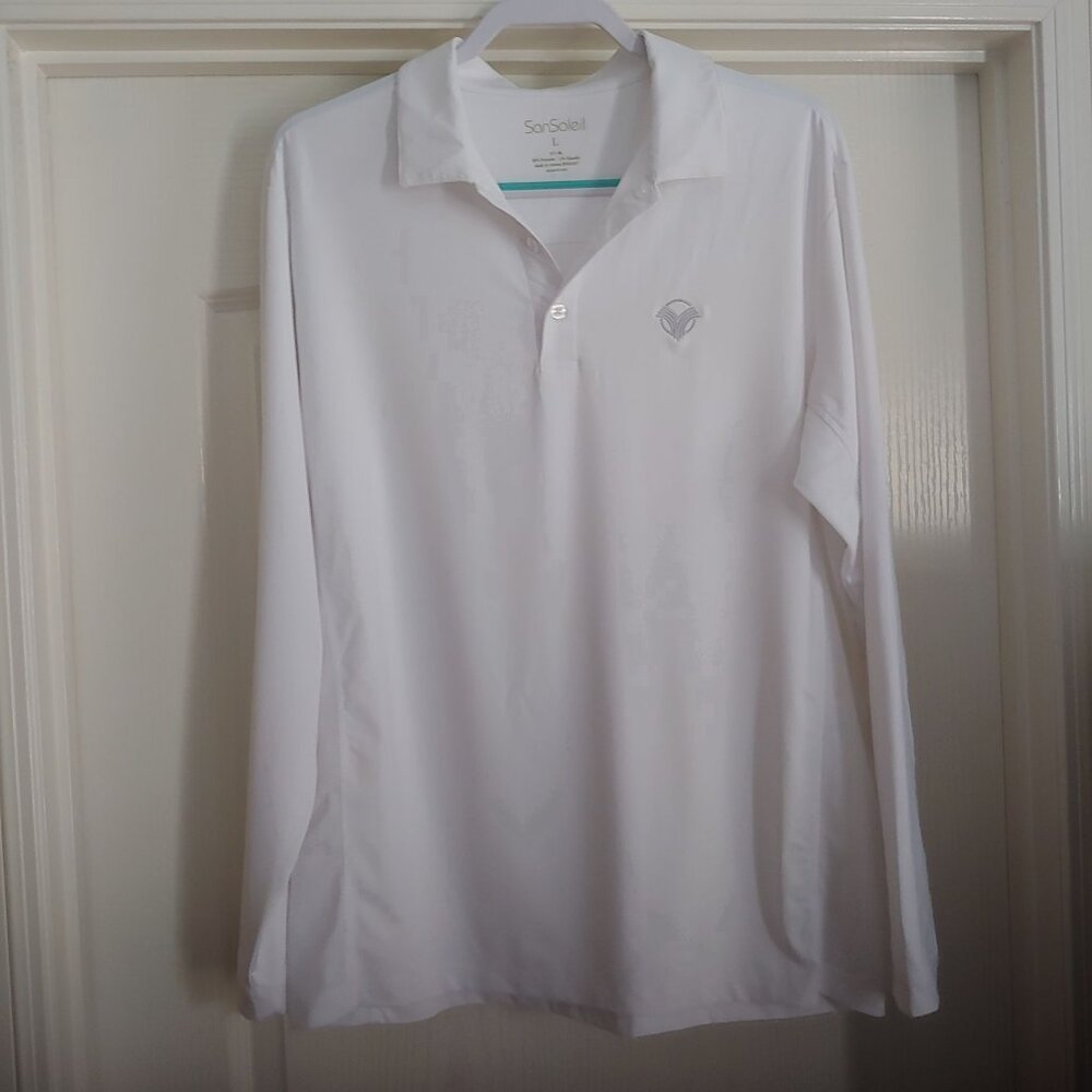 San Soleil x Vintage Club Cali Large Mens Pullover Summer Comfort Golf White